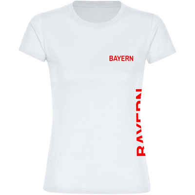 multifanshop T-Shirt Damen Bayern - Brust & Seite - Frauen