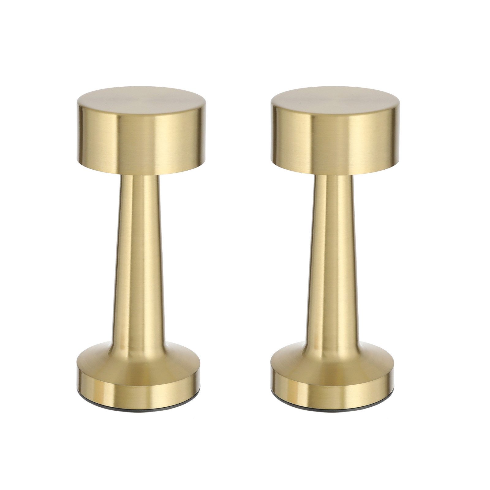 LED Nachttischlampe 2x Metall Akku Tischleuchte Gold Schreibtischlampe Tischlampe