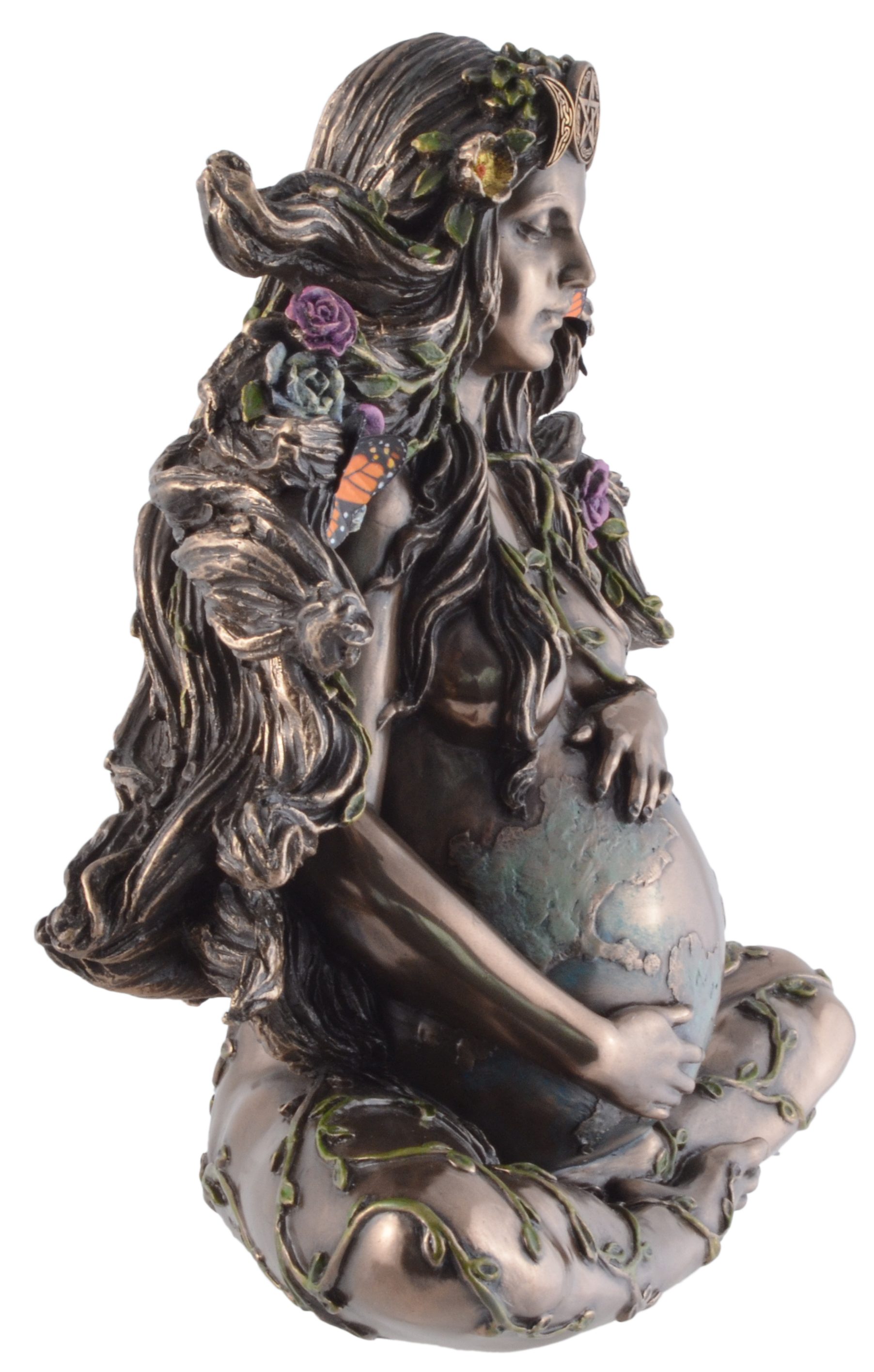 Vogler direct Gmbh bronziert, Kunststein, und Veronese, coloriert, 18x9x18cm by Veronese, - Größe: ca. L/B/H coloriert Dekofigur Erdmutter Gaia bronziert