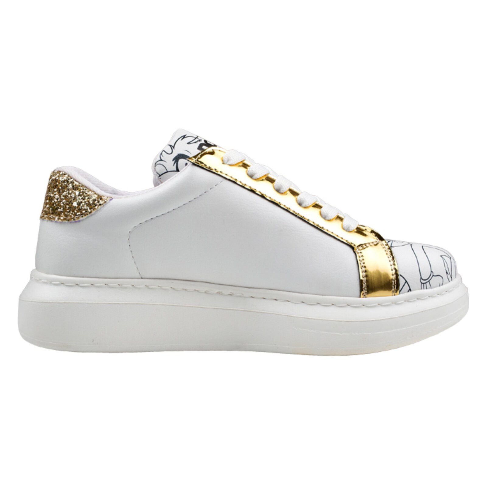 DOGO Verona Low-Top Sneaker Looney Tunes Chasing Tunes Damen Sneaker Sneaker Handgefertigt