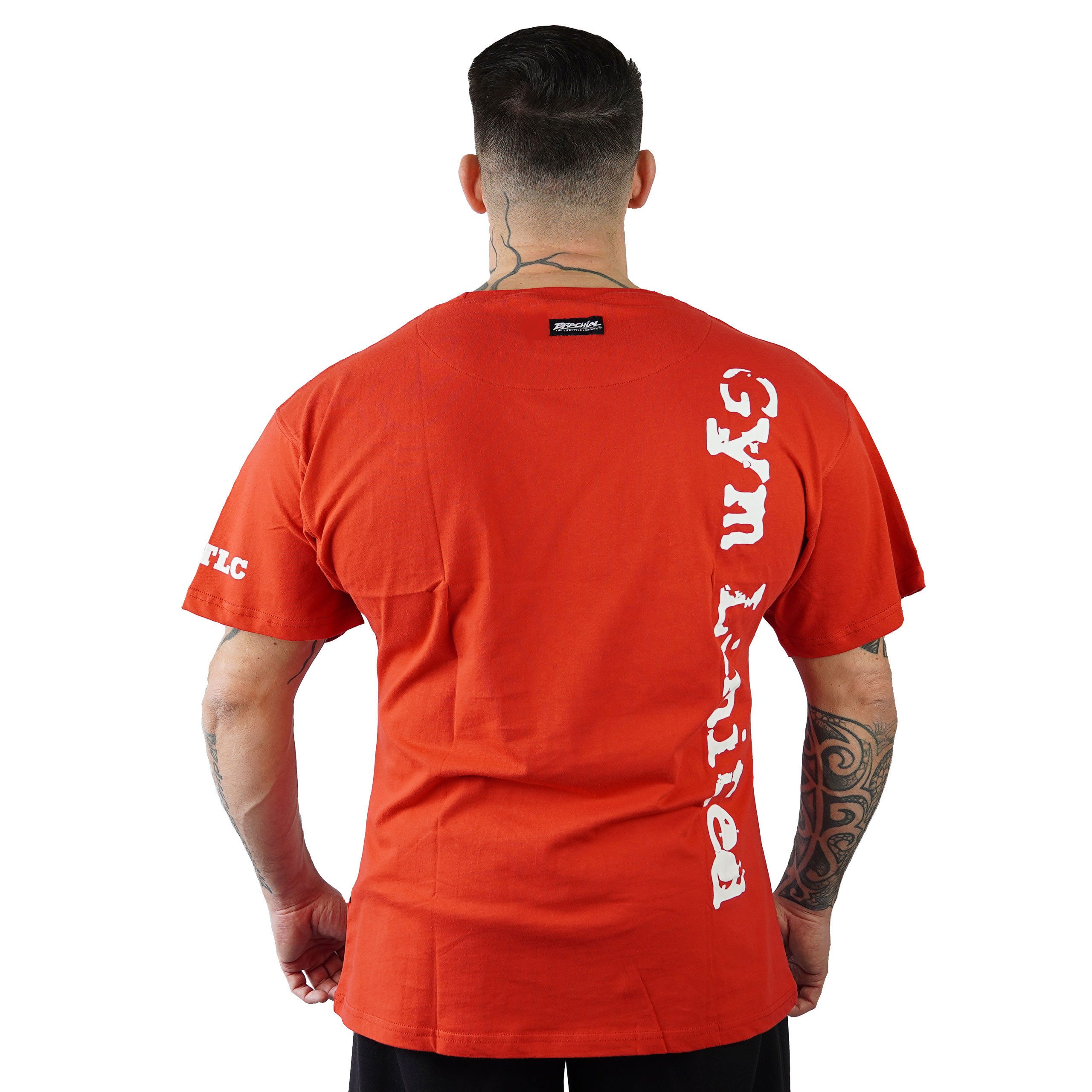 BRACHIAL THE LIFESTYLE COMPANY T-Shirt Brachial T-Shirt "Gym" rot/weiß günstig online kaufen