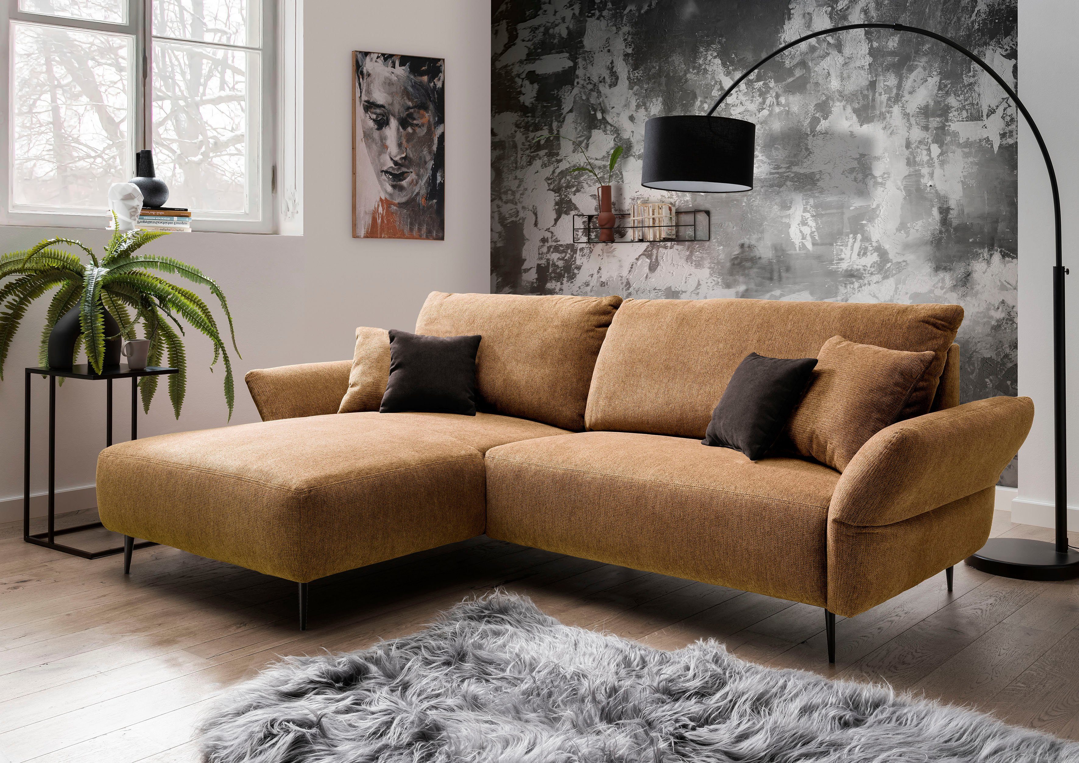 INOSIGN Ecksofa Amarena L-Form, inklusive Armlehnenverstellfunktion, 4x Zierkissen gratis