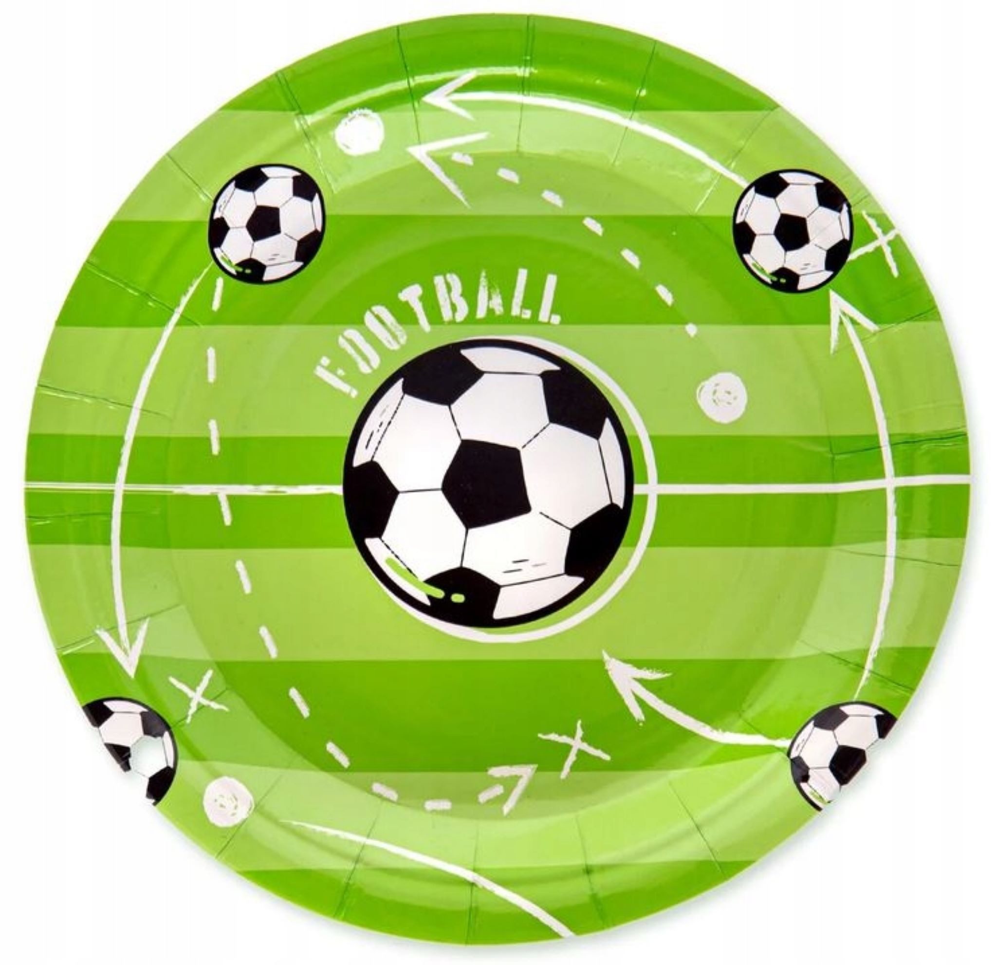 PartyPal Pappteller Fußball Geburtstagsset für Kinder, Fan-Party-Set, 56-teilig