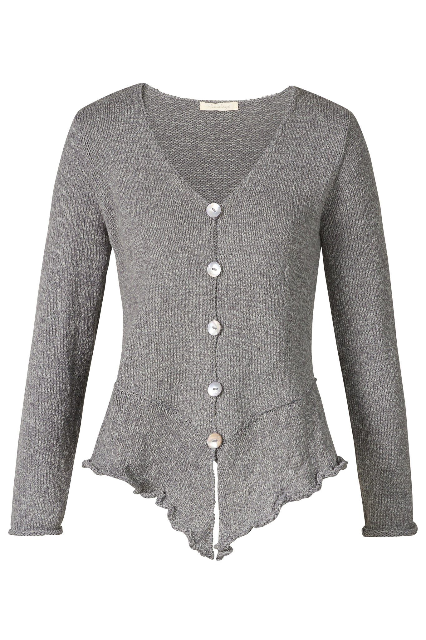 Himalaya Clothing Strickjacke Handgefertigte Strickjacke Damen aus hochwertiger Wolle-Seide-Mischung Weicher Cardigan Wolljacke mit hohem Tragekomfort