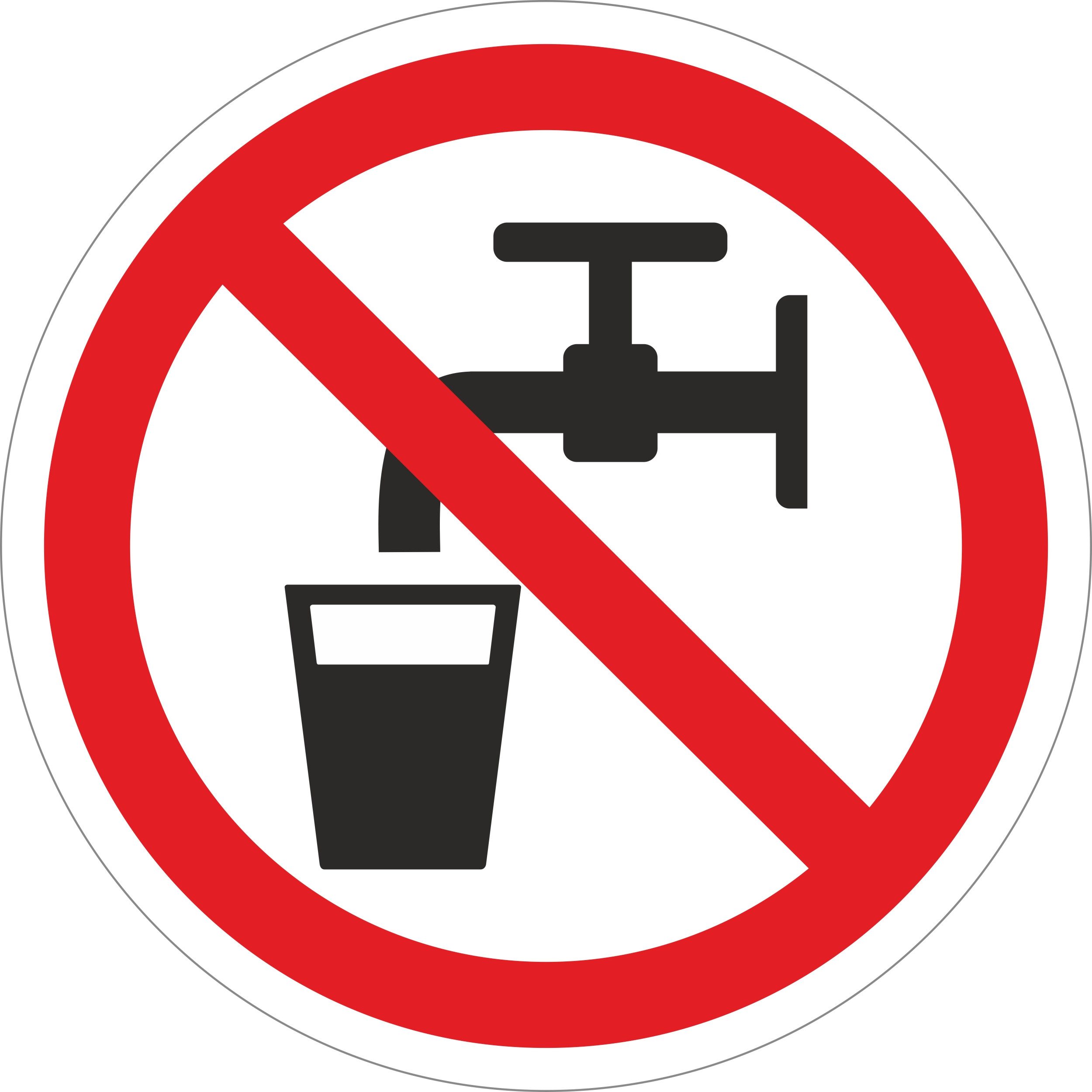 Hermann Schütz Hinweisschild Kein Trinkwasser Selbstklebend Hinweis Tafel Rund Ø 95 mm Hart-PVC, (1 St., 1 Klebe Schild)