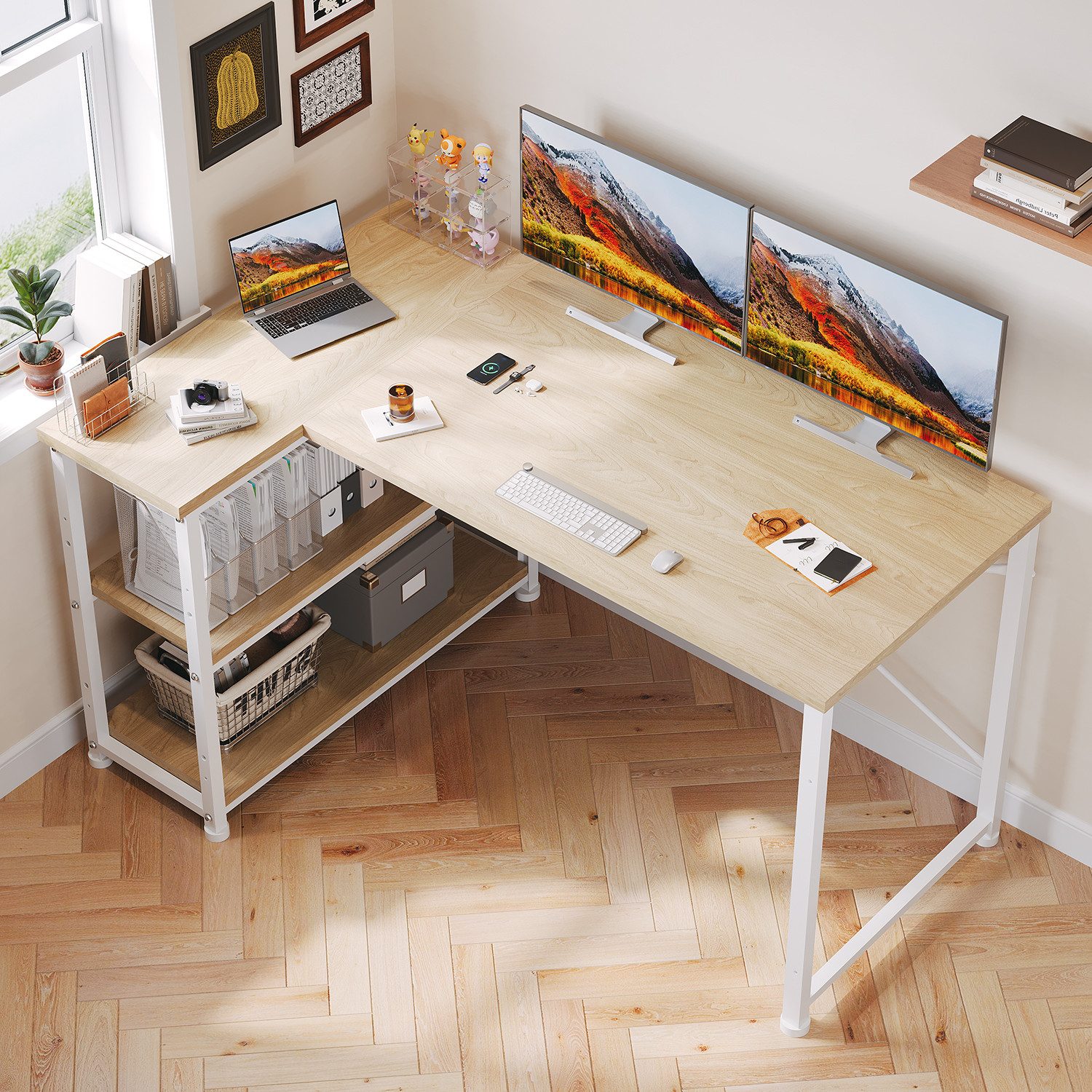 GUNJI Eckschreibtisch Eckschreibtisch Umkehrbarer L-förmiger Computer schre günstig online kaufen