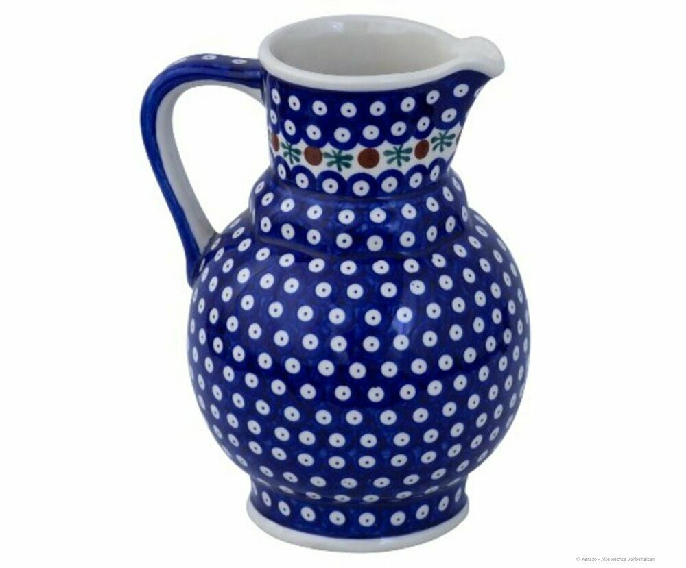 Bunzlauer Keramik Kanne Bunzlauer Keramik 1,75L traditionelle Krug mit bauchiger Form,Dekor 41, 1,75 l