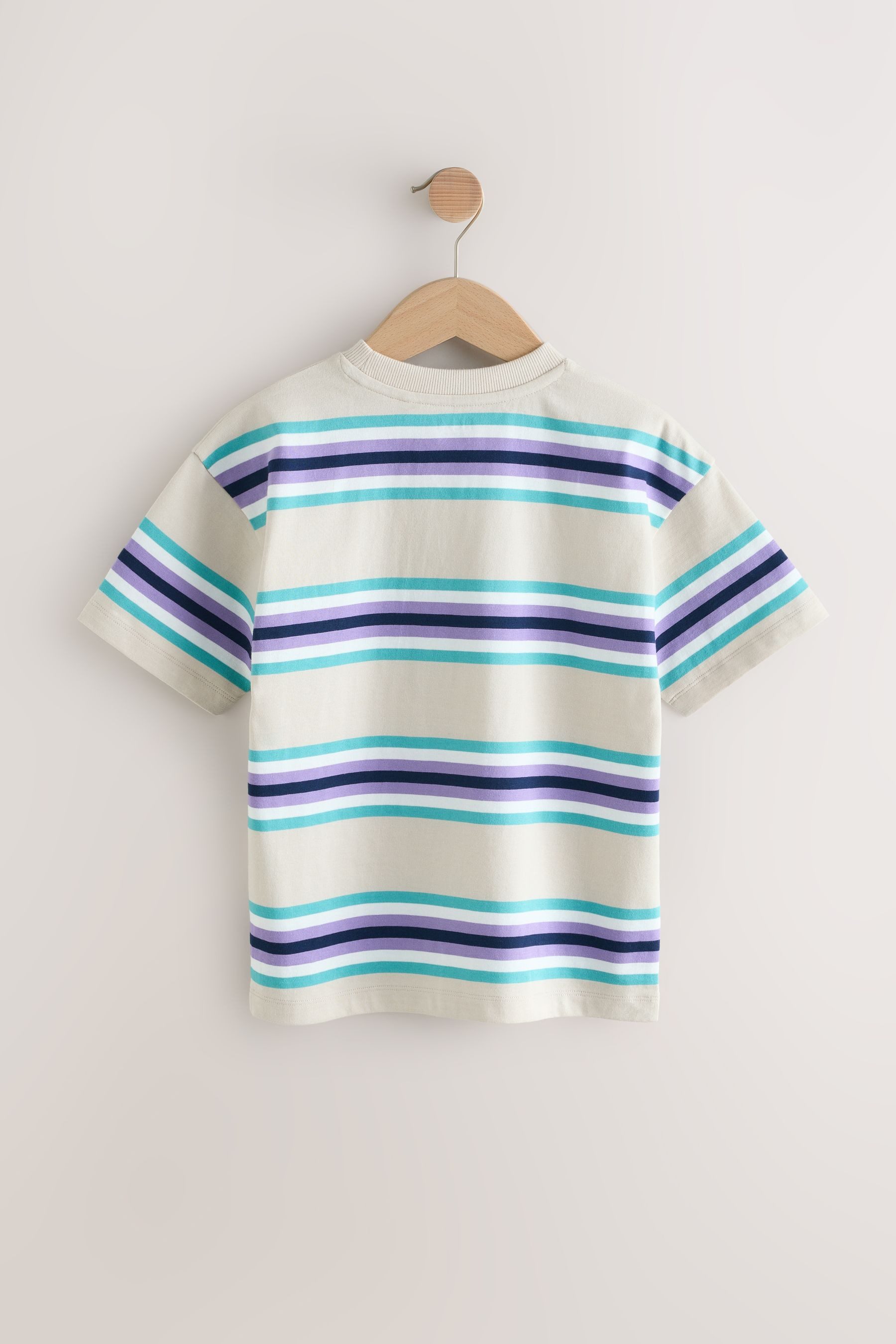 Next T-Shirt Relaxed Fit Kurzarm-T-Shirt mit Streifen (1-tlg)