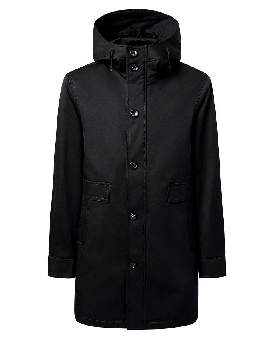 Allthemen Trenchcoat Herren Trechcoat mit Kapuze Freizeit Regular Fit Übergangsmantel mit Bequemem Baumwoll Mischgewebe, für Vielfältige Freizeitoutfits