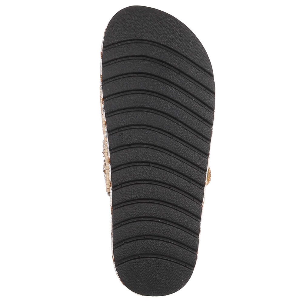 Ital-Design Damen Plateau Sandalette mit Schnallen & Zierdetails Plateausandaletten (91895642) Flach Pantoletten in Schwarz