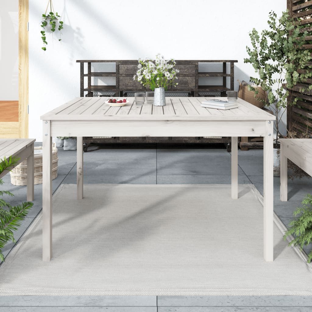 vidaXL Gartentisch, Outdoor Tisch Weiß 121x82,5x76 günstig online kaufen