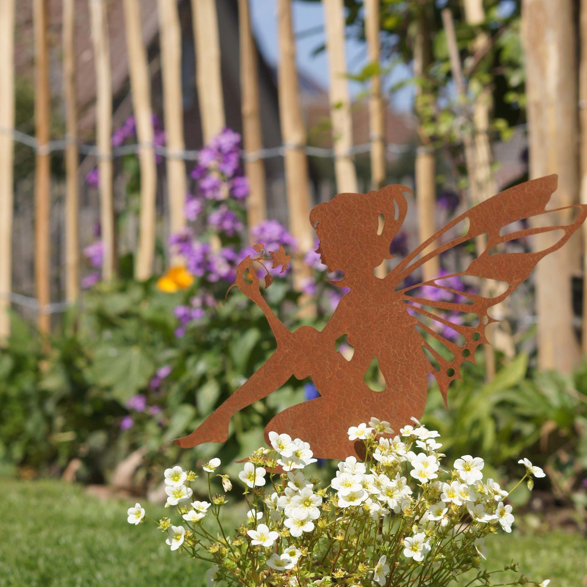 UNUS GARDEN Gartenstecker Roststecker Elfe sitzend (1-St)