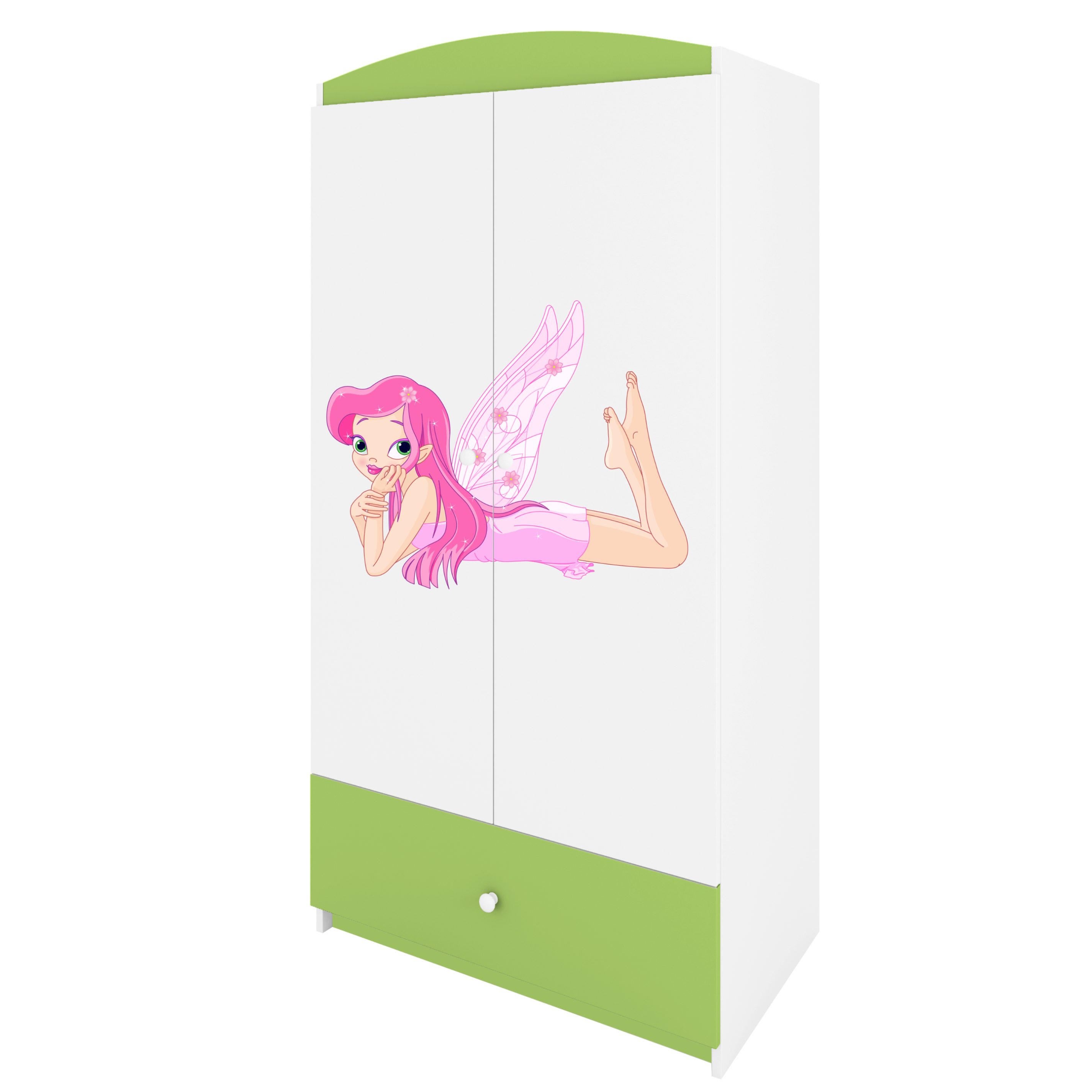 Raumhirsch Furniture Kinderkleiderschrank mit liebevollen Motiven - Kleiderschrank für Kinder (Kinderzimmerschrank für Mädchen, Mit Ablagefächern & Kleiderstange) hochwertige Verarbeitung, sanfte Farben, verschiedene Designs