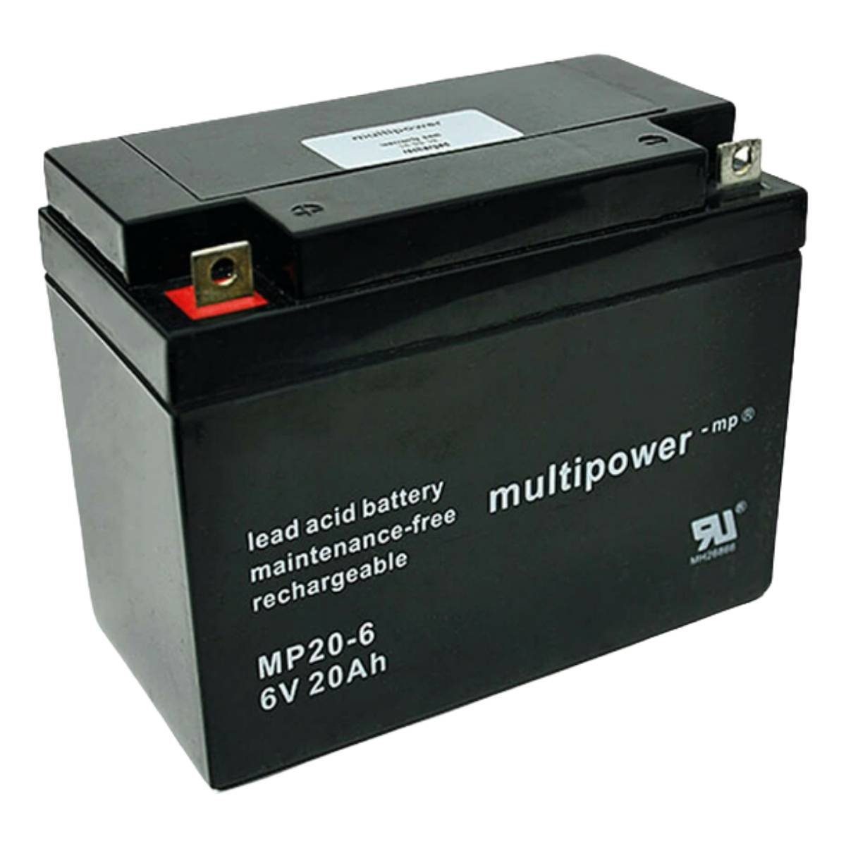 Multipower MP20-6 AGM Batterie 6V 20Ah Bleiakku USV Notstrom Akku Batterie, (6 V)