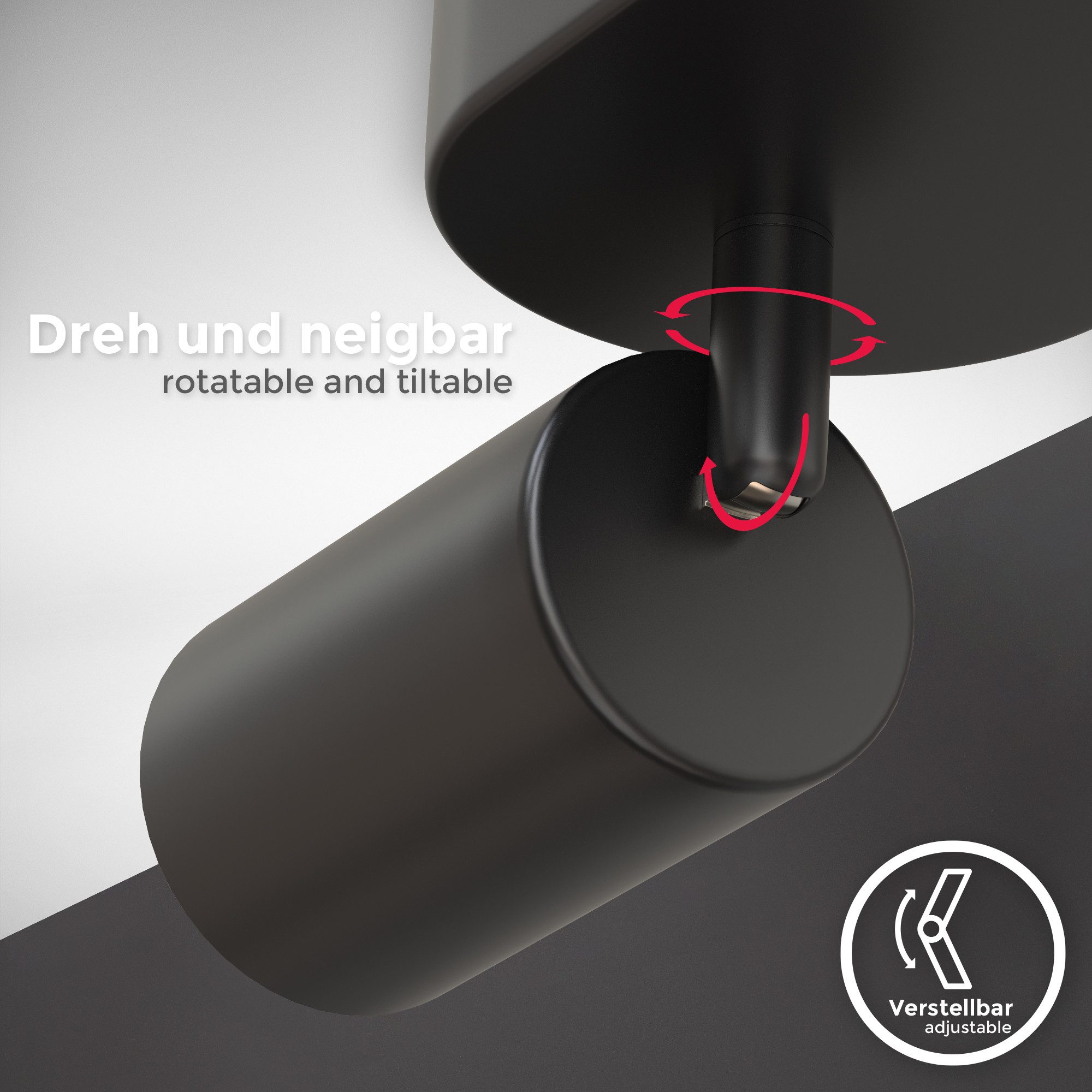 B.K.Licht Deckenleuchte LED Deckenlampe Wandleuchte Wohnzimmer, ohne Leuchtmittel, 1-flammig Lampe Wand Decke 230V Fassung GU10 Retro-Design Wohnzimmer