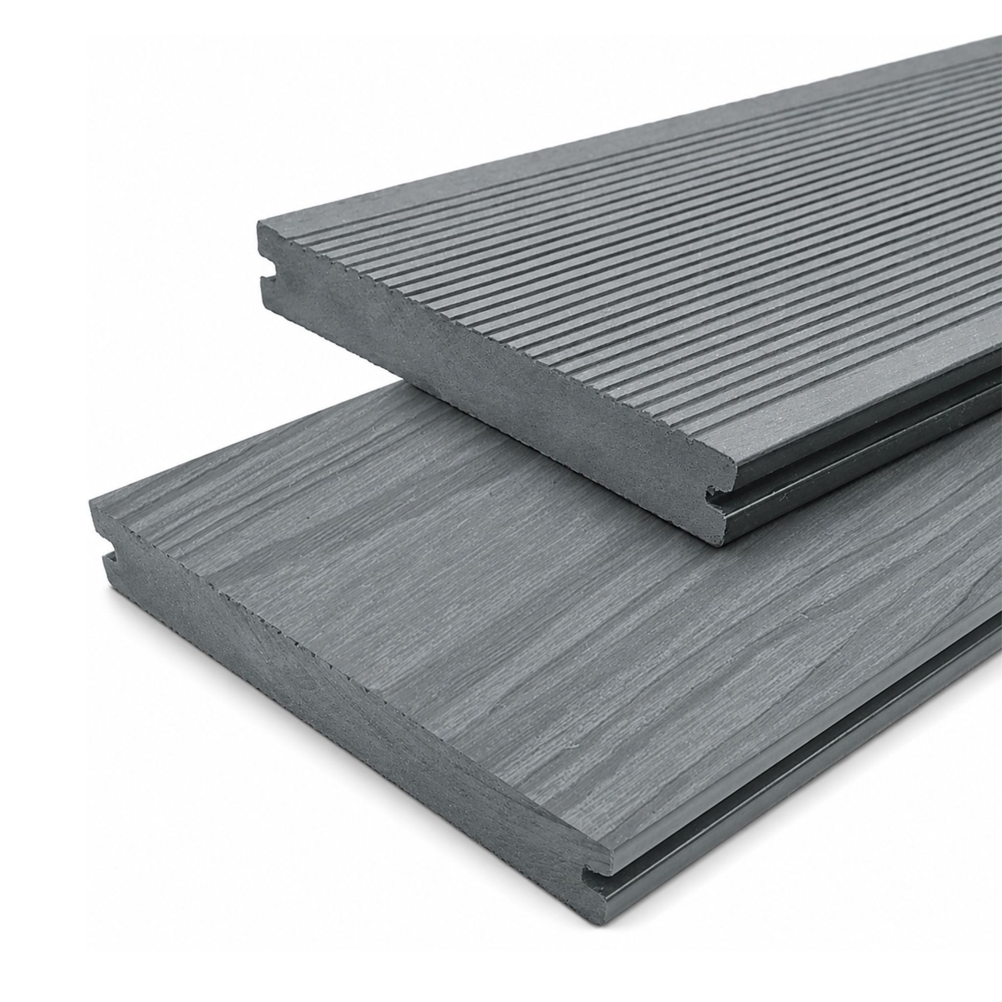 WPC Profi Terrassendielen WPC Terrassendielen Massiv MUSTER 15 cm steingrau, (Massivdiele, Musterstück 15 cm)