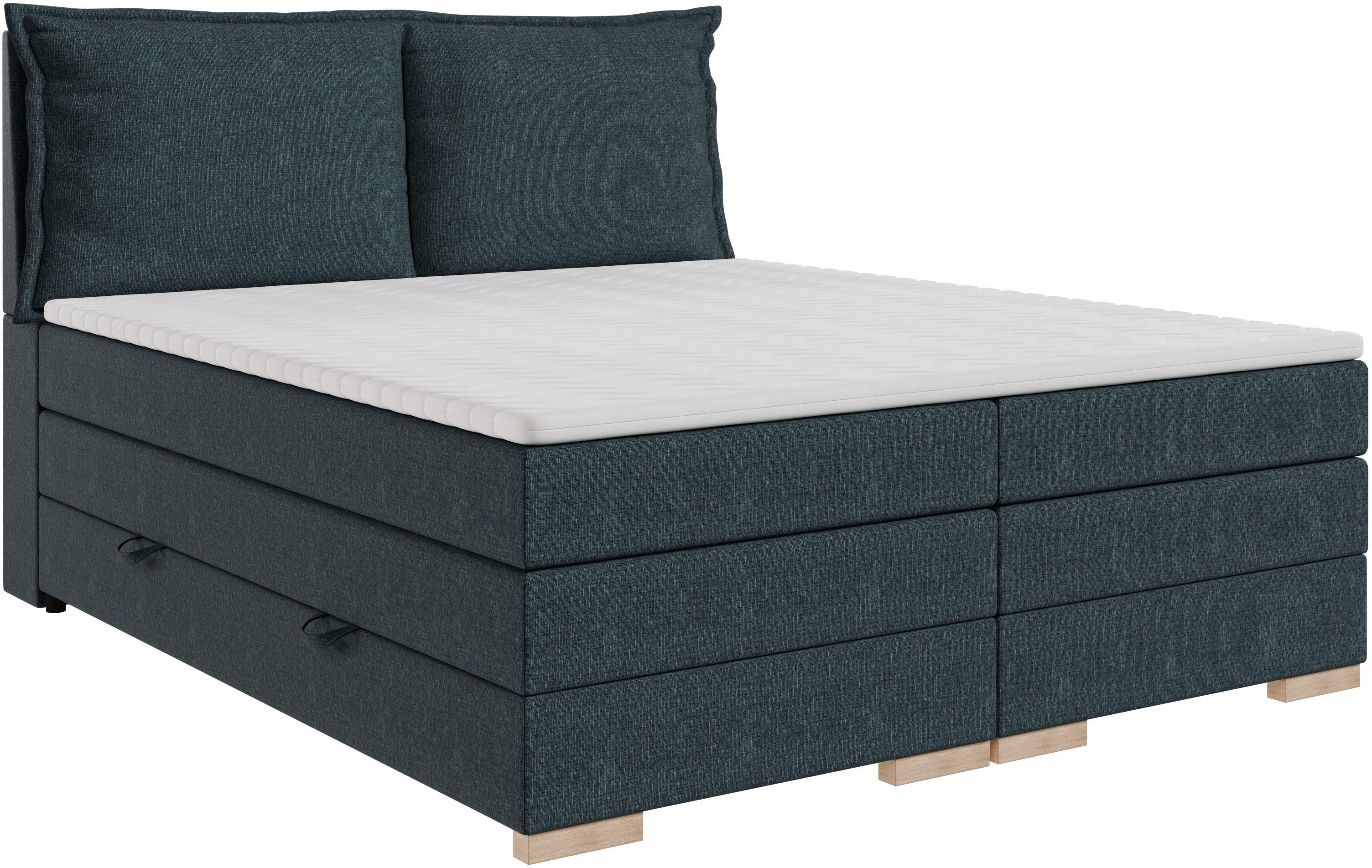FORTE Boxspringbett Pillows mit Bettkasten, erhältlich in den Breiten 140, 160 & 180cm, in verschiedenen Farben erhältlich