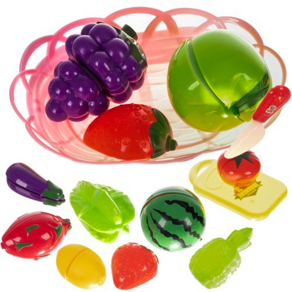 KRUZZEL Lernspielzeug Spielzeug Obst Gemüsekorb (Spar-Set, 1-St., schneiden), beeinflusst auch die intellektuelle Entwicklung des Kindes