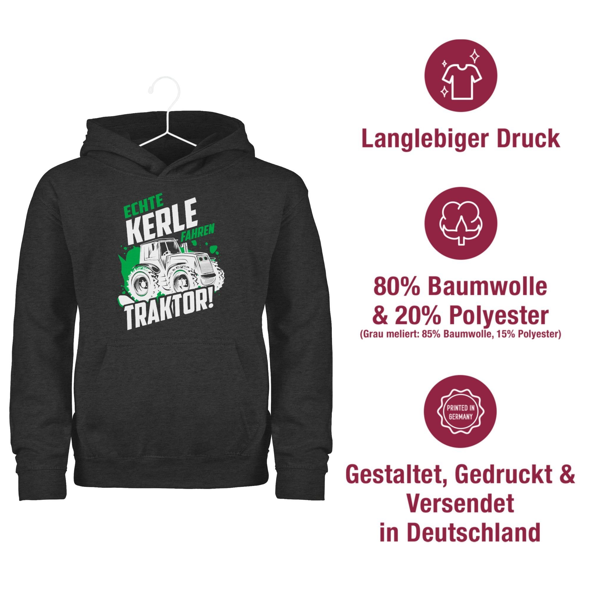 Shirtracer Hoodie Echte Kerle fahren Traktor - weiß Kinder Fahrzeuge