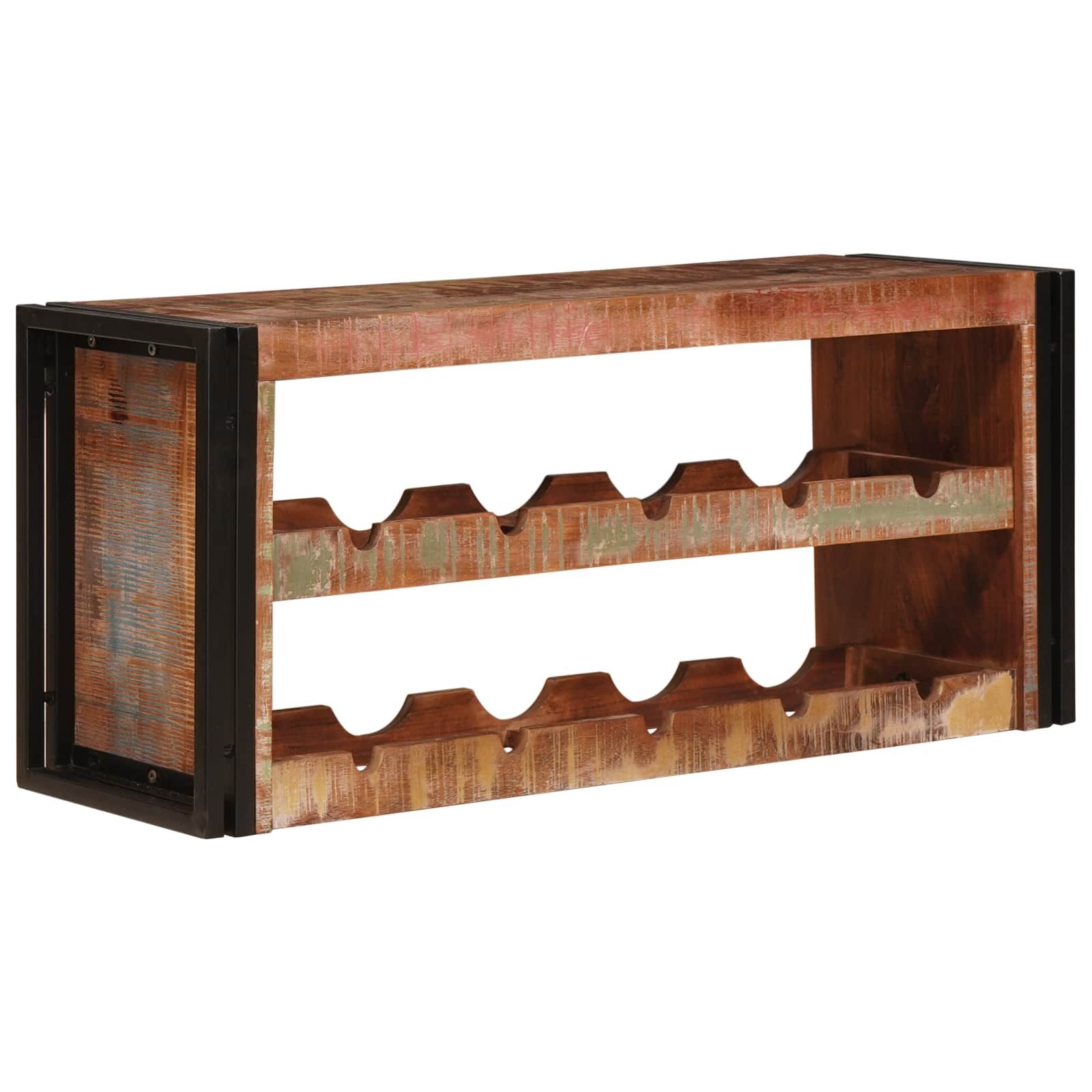 vidaXL Weinregal Weinregal Braun 100 x 45 x 33 cm Massives Altholz, 1-tlg.