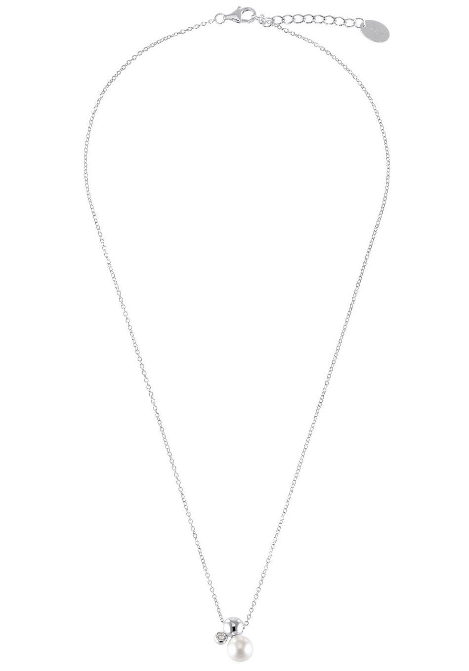 s.Oliver Kette mit Anhänger, mit Zirkonia (synth) - mit Süßwasserzuchtperle