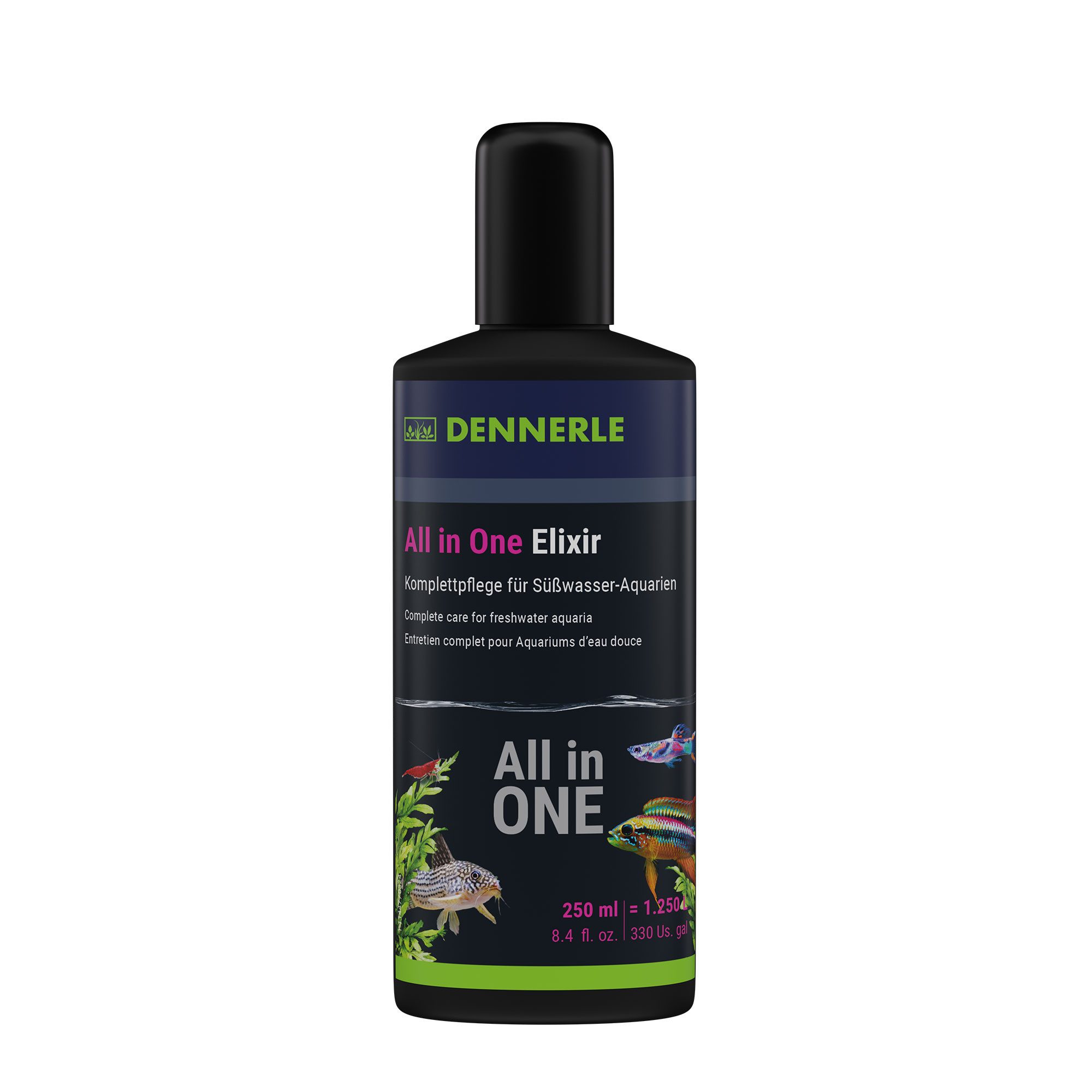 DENNERLE Aquariumpflege All in One Elixir, 250 ml, Komplettpflege