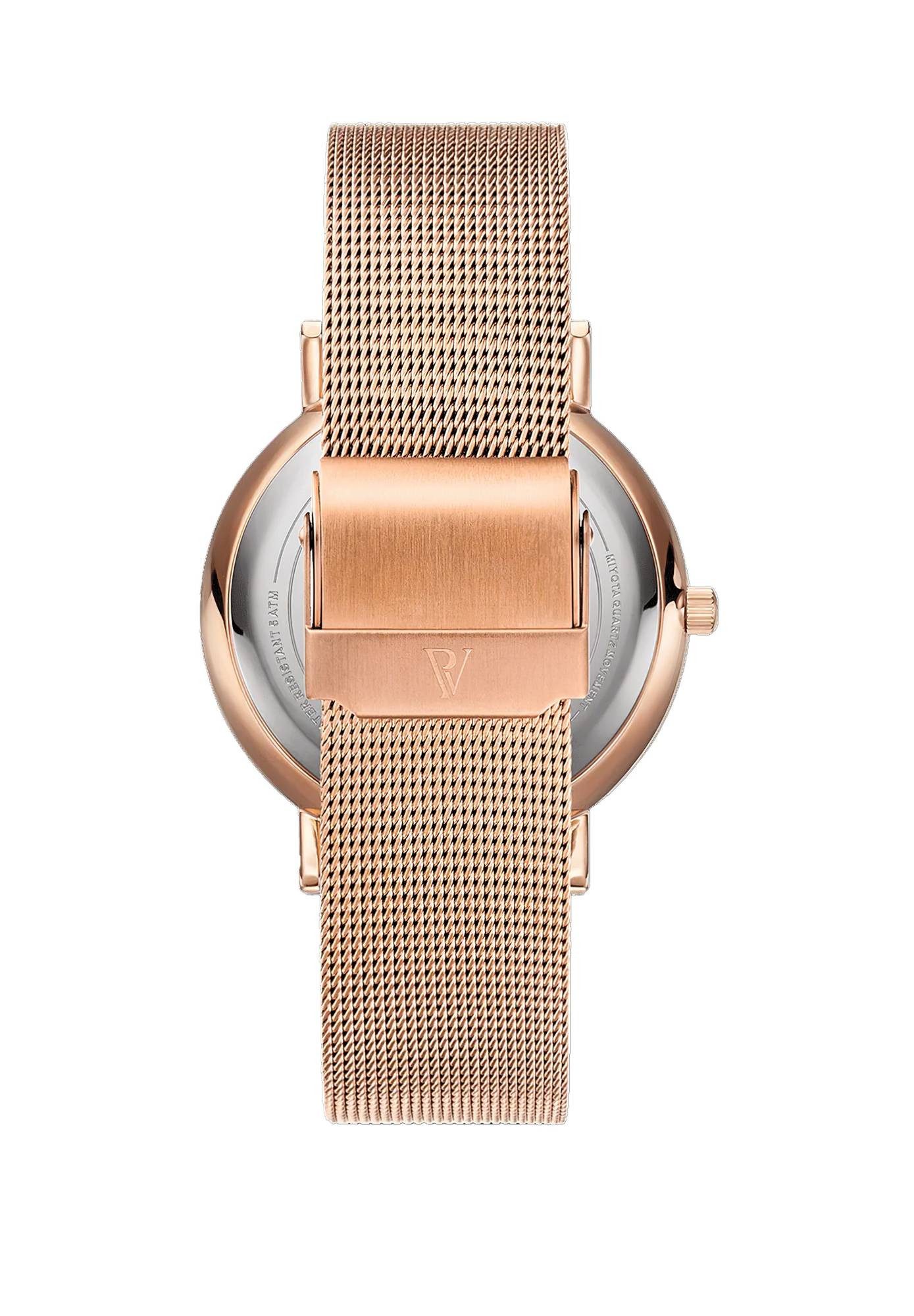 Paul Valentine Quarzuhr PEARL ROSE GOLD MESH