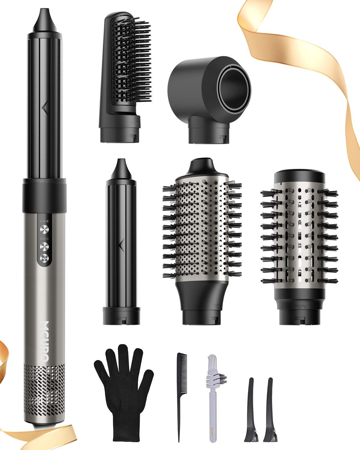 7MAGIC Warmluftbürste 6-in-1 Haarstyler & Haartrockner 110,000 U/min,Kein Hitzeschaden, Airstyler mit 32mm automatischer Lockenstab,One-Step Volumiser
