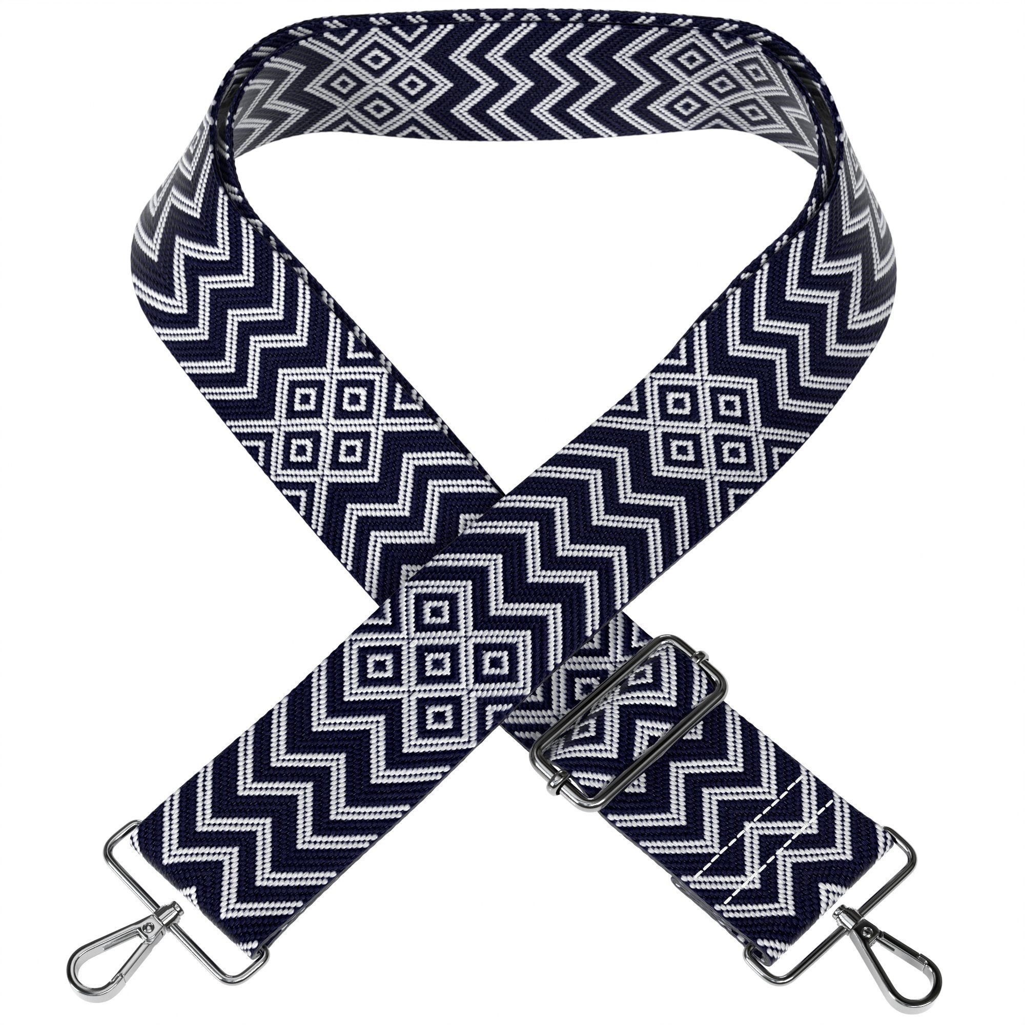 EAZY CASE Schulterriemen Schultergurte für Taschen gemustert Cross Bag Handytaschenband Smartphonekette Schultertasche Blau Weiß