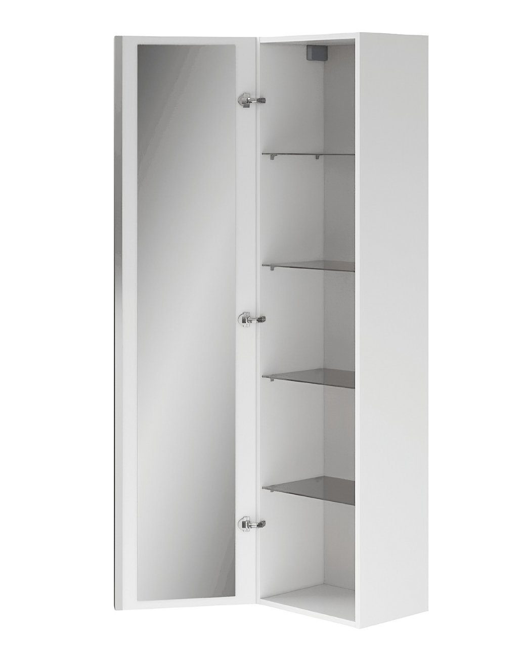 (Silber VIRGO mit KOLMAN Hochschrank mit 160x40x30, Badmöbel-Set Keramikwaschbecken Möbelgriffe), Schubladen 80 & Waschbecken-Unterschrank