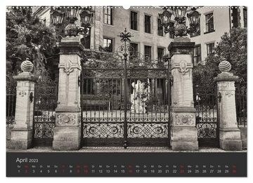 CALVENDO Wandkalender Dresden Schwarz Weiss 2023 (Premium, hochwertiger DIN A2 Wandkalender 2023, Kunstdruck in Hochglanz)