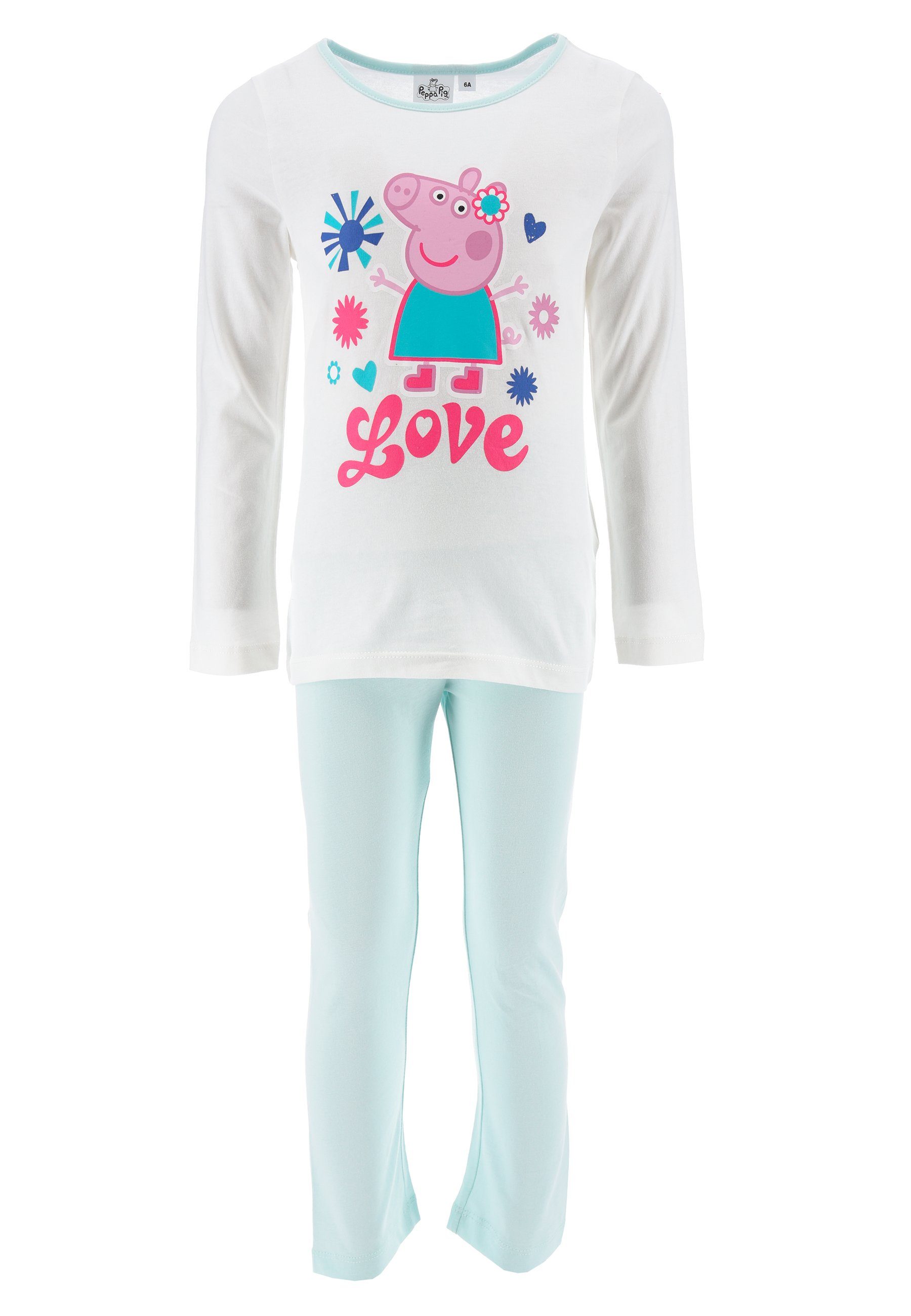 Schlafanzug Peppa Wutz Mädchen Schlafanzug Pyjama Langarm Shirt + Schlaf-Hose