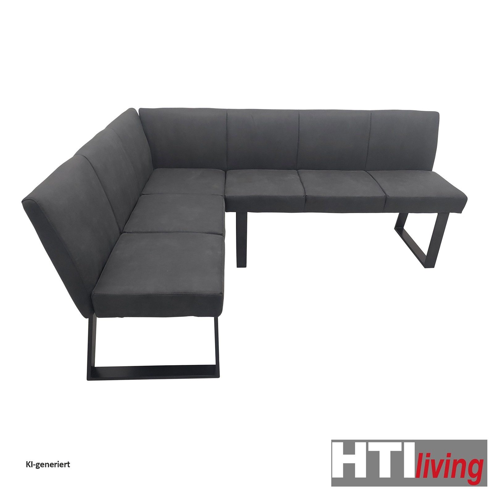 HTI-Living Eckbank Eckbank 152 x 192 cm Schwarz (1 Stück, 1-St., 1 Eckbank), Sitzbank Polsterbank Kunstlederbezug Metallgestell
