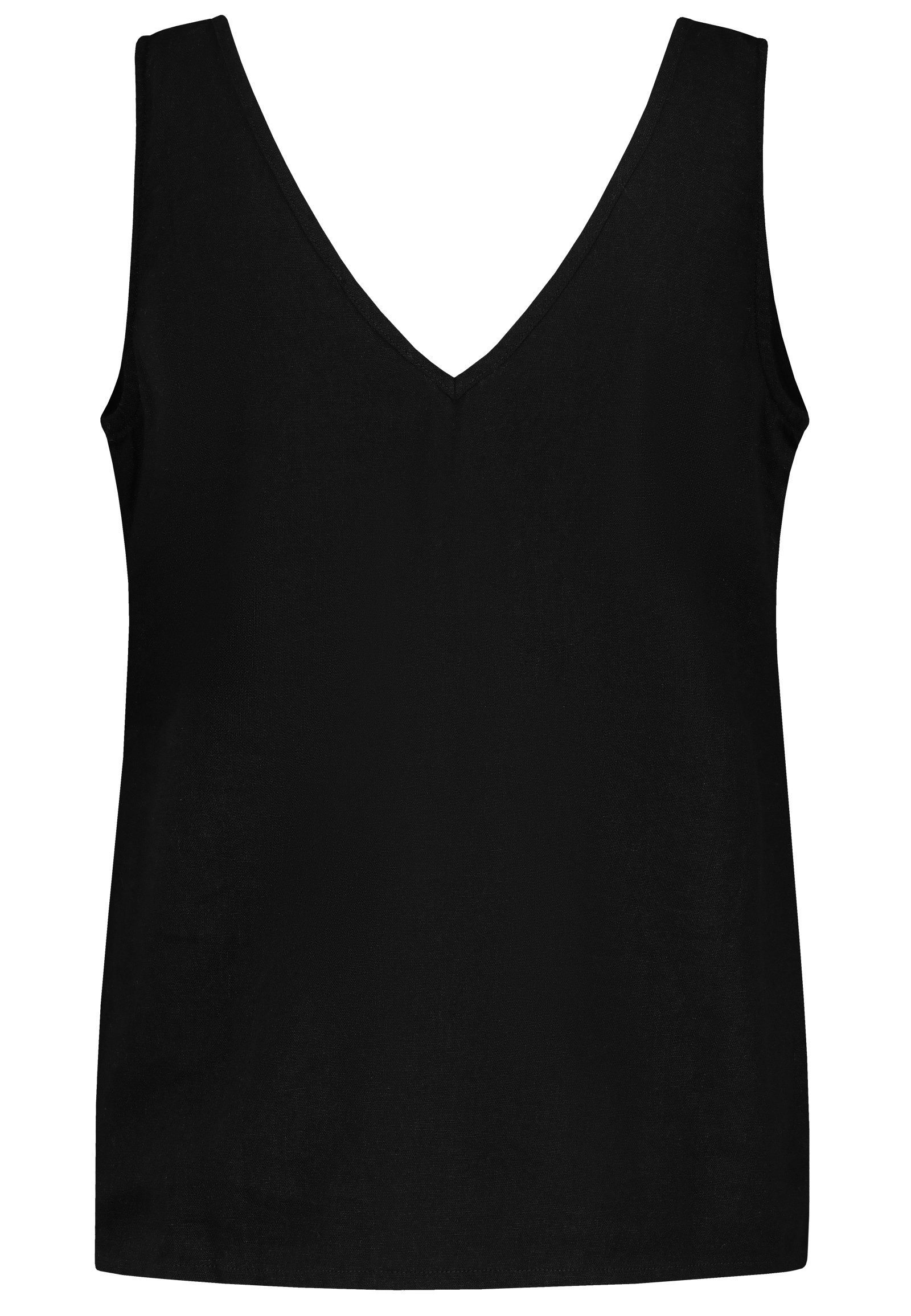 Eight2Nine Kurzarmshirt Damen Sommertop Leinen Bluse V-Ausschnitt locker mit Zierknöpfen TOP – Bild 4 von 5