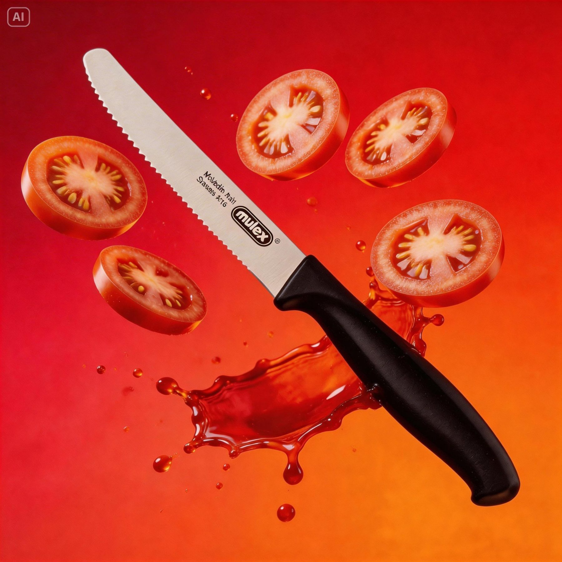 Mulex Kochmesser, (1tlg), extra scharferWellenschliff und ergonomischer Griff