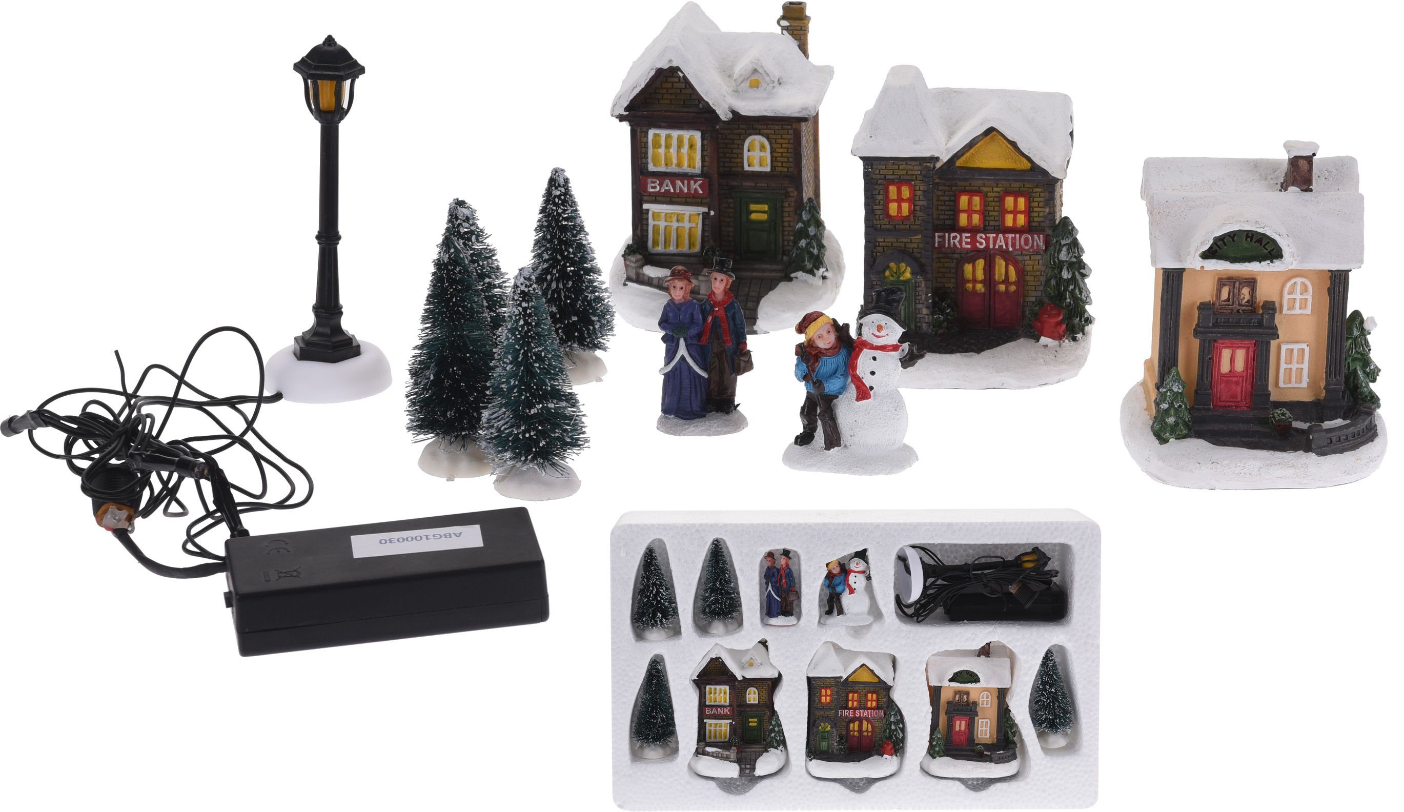 Spetebo Weihnachtsdorf Weihnachtsdorf mit LED Beleuchtung warmweiß, beleuchtet