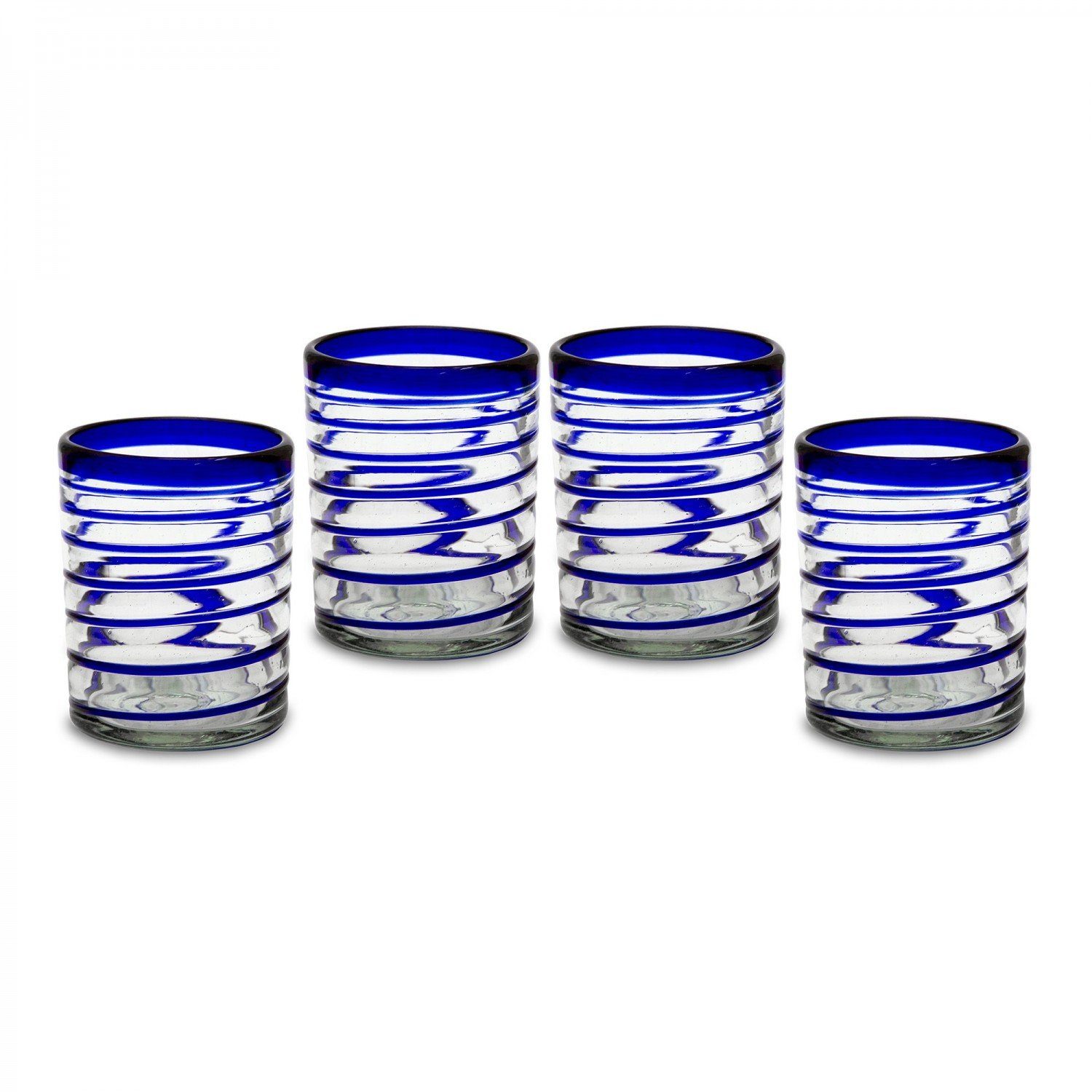 mitienda Glas Gläser 4er Set spirale blau