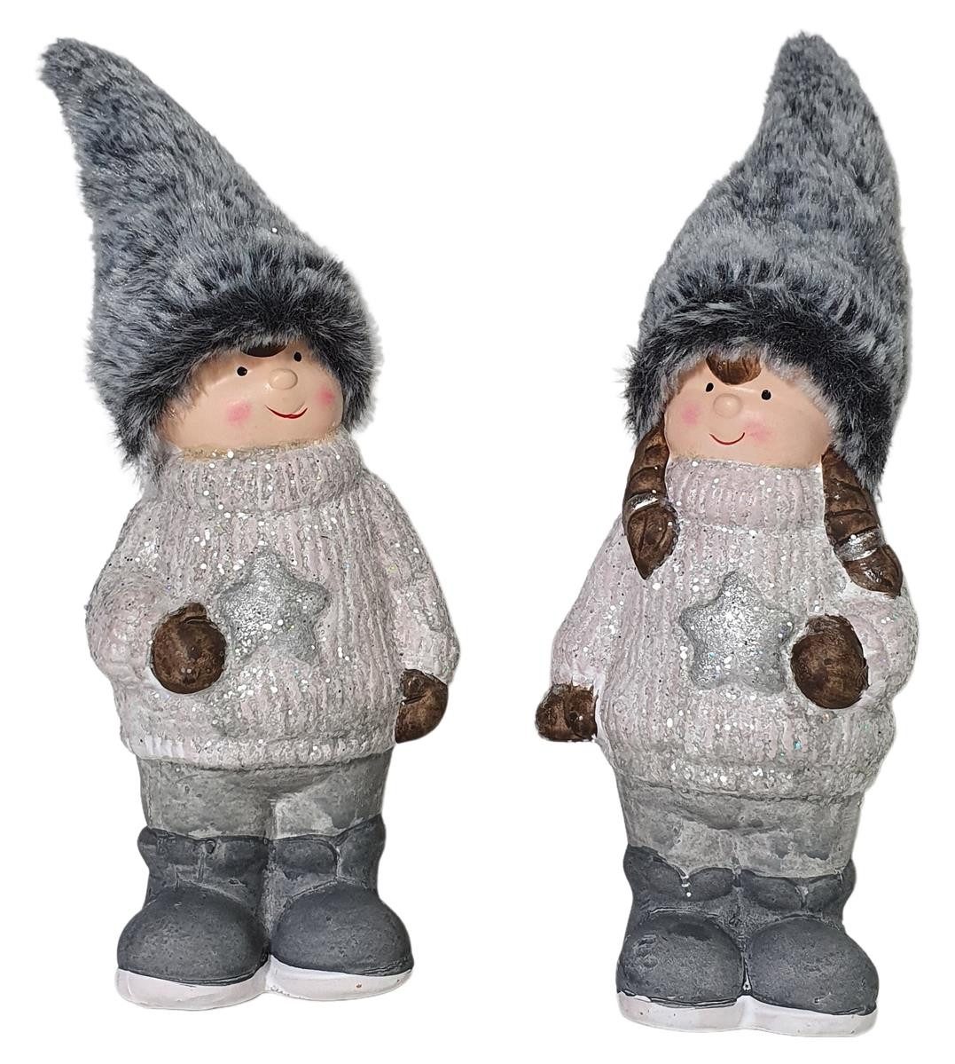 Bambelaa! Weihnachtsfigur Winterkinder Figuren Weihnachtsdeko Junge Mädchen günstig online kaufen