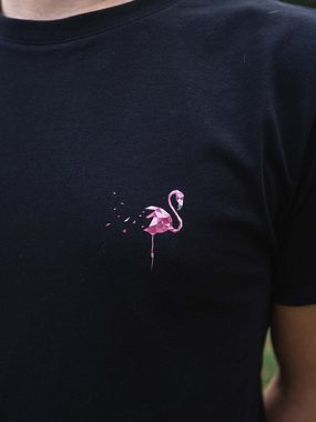 CircleStances T-Shirt Flamingo Small Print T-Shirt (Bio) (1-tlg) Transparente Lieferkette