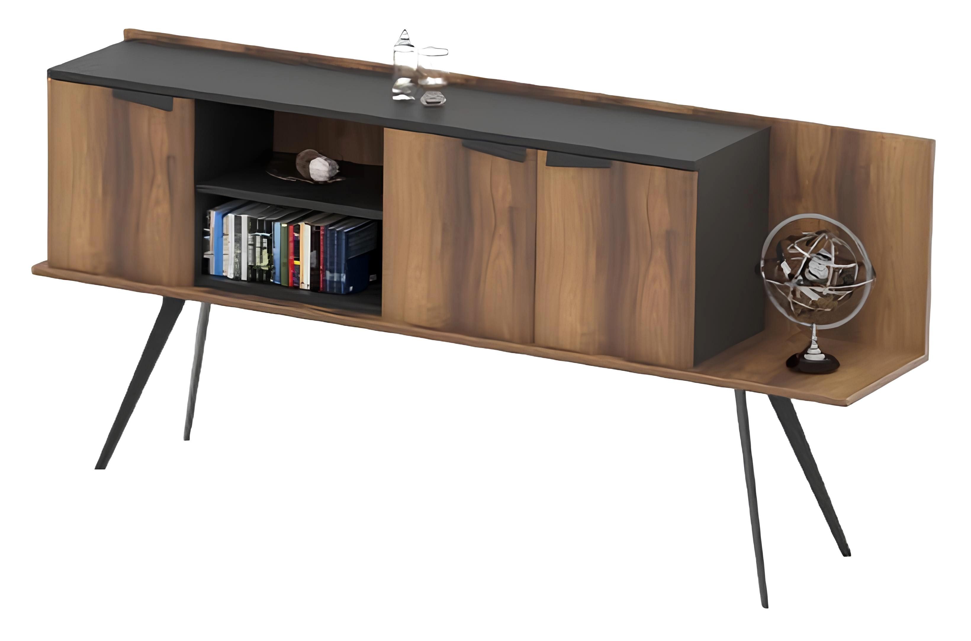 Sideboard Aktenschrank in Holzoptik mit geräumigen Fächern und Schubladen