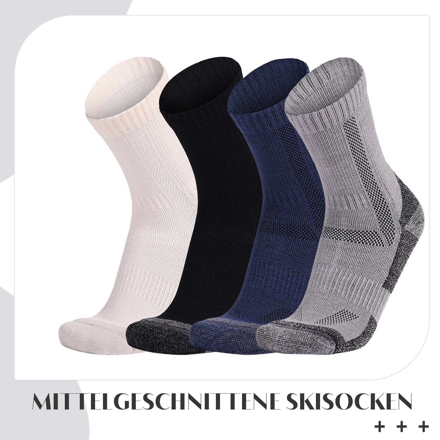 Paar 1 Winter Sportsocken Socken Herren Komfortsocken schweißabsorbierend Warme Dunkelblau Daisred rutschfest,