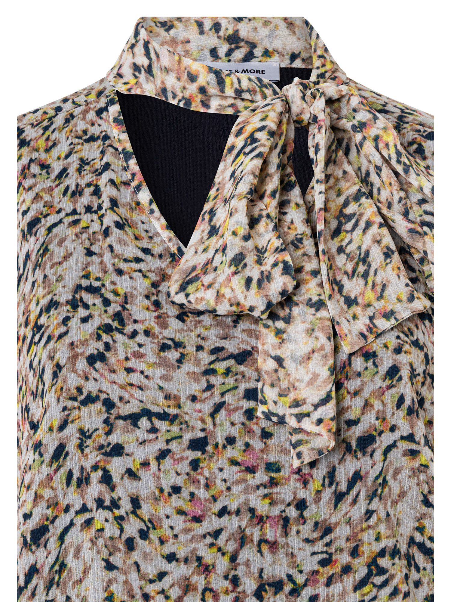 MORE&MORE Klassische Bluse bedruckte Chiffonbluse mit Schluppe