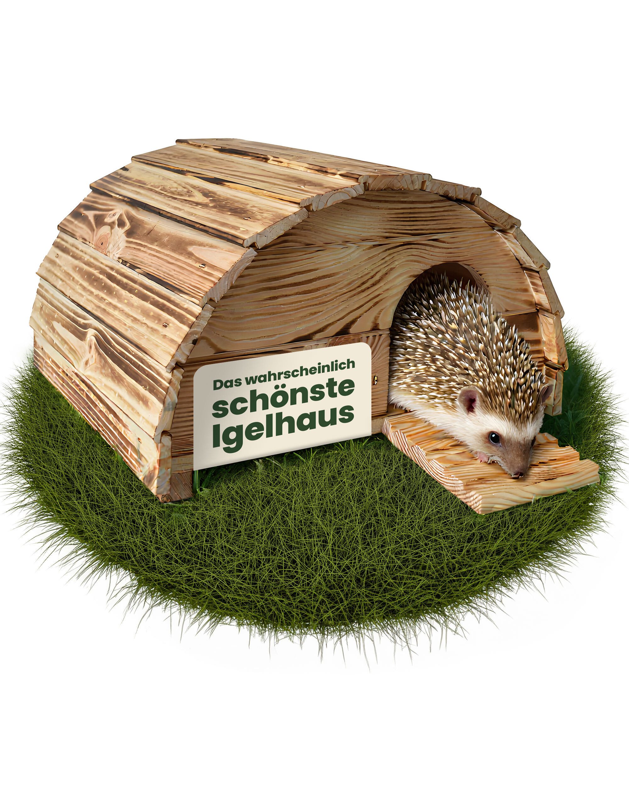 Zooprinz Igelhaus aus Massivholz mit Labyrintheingang, Winterfest, Wetterfest, Made in Europa