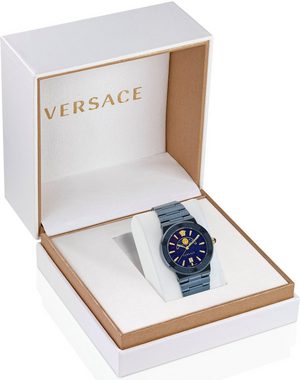 Versace Quarzuhr GRECA LOGO MOONPHASE, VE7G00423, Armbanduhr, Damenuhr, Saphirglas, Datum, Swiss Made, Mondphase