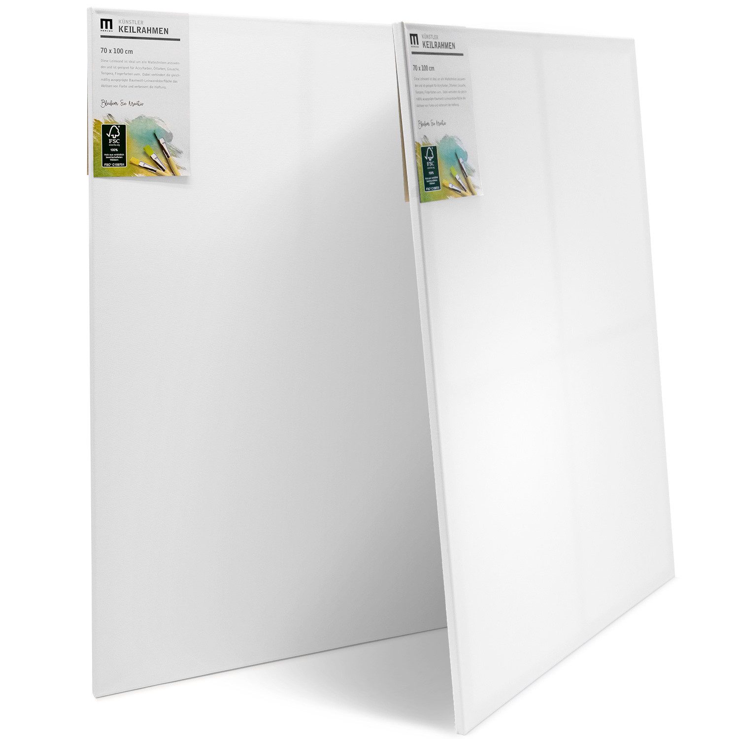 M MERCEO Leinwand, 2er-Set Leinwand 70x100cm (zum Bemalen, Baumwolle, Keilrahmen,280g/m)