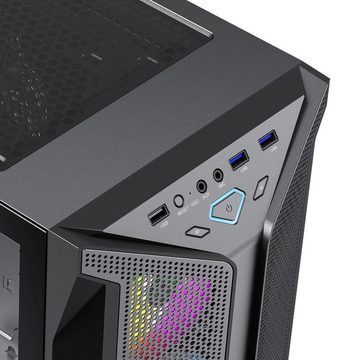 GAMEMAX Multimedia-PC Brufen C1 7021 PC (AMD Ryzen 5 5600G, 16 GB RAM, 2000 GB SSD, Luftkühlung, Windows 11)