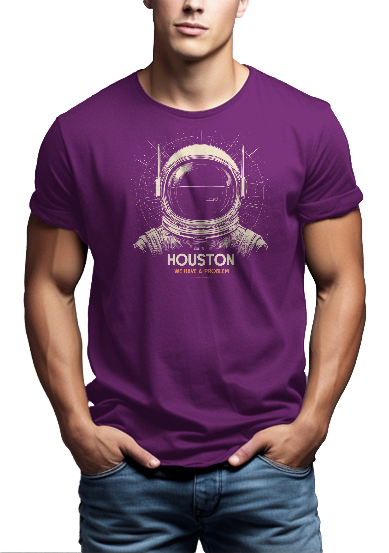MAKAYA Print-Shirt mit Astronautenmotiv für Herren günstig online kaufen