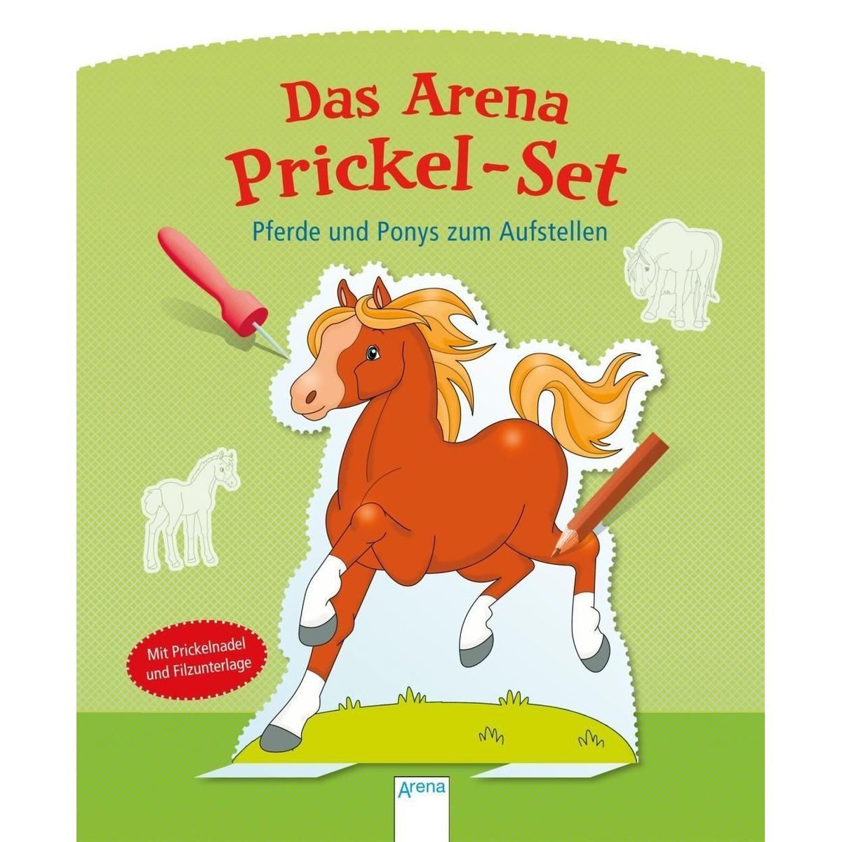 Arena Verlag Freizeittasche Arena Kreativ Set Mein Arena Prickel Set Pferde und Ponys