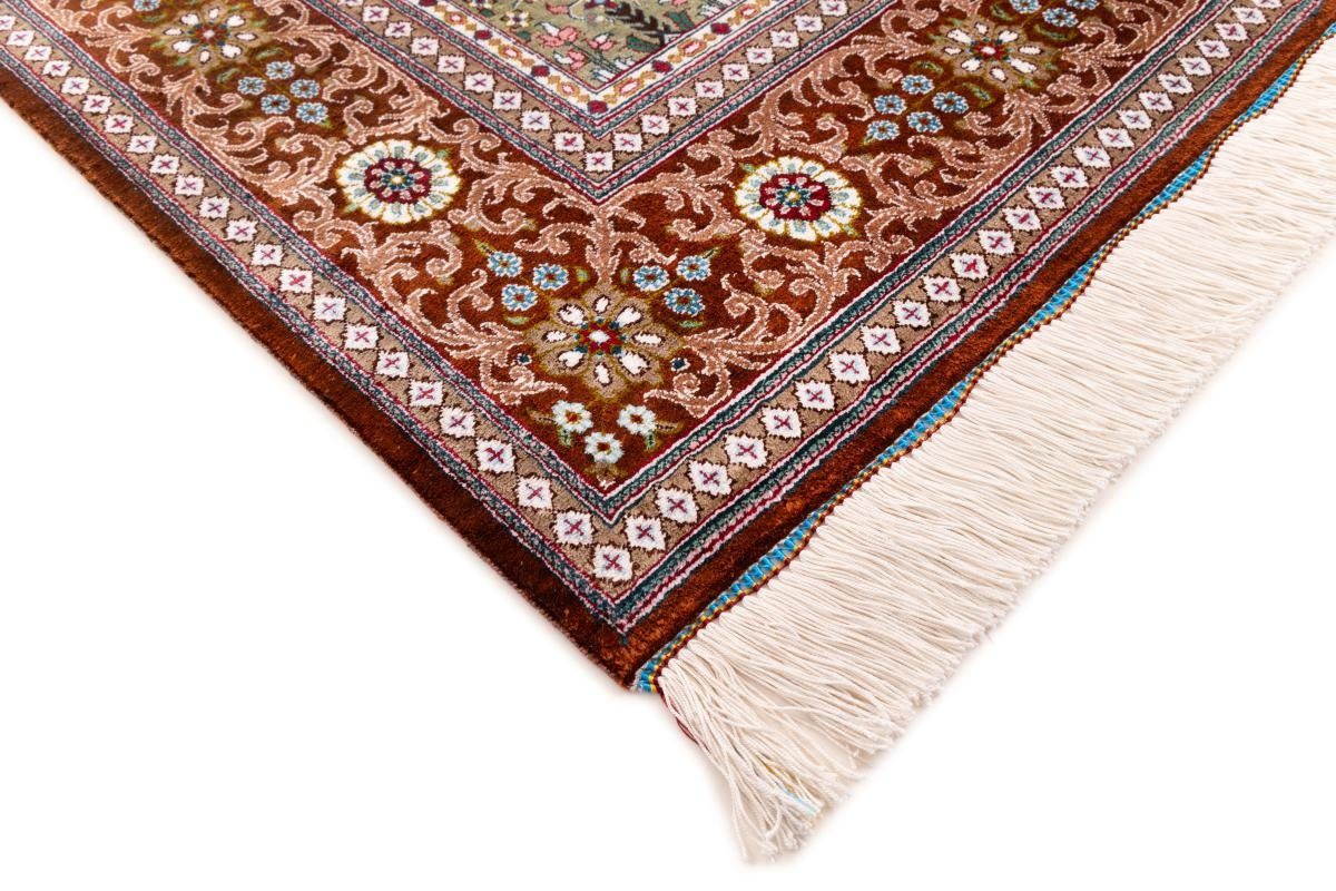 Mohammadi Trading, Nain Seidenteppich Seide 130x200 3 mm Handgeknüpfter Orientteppich, rechteckig, Signiert Höhe: Ghom