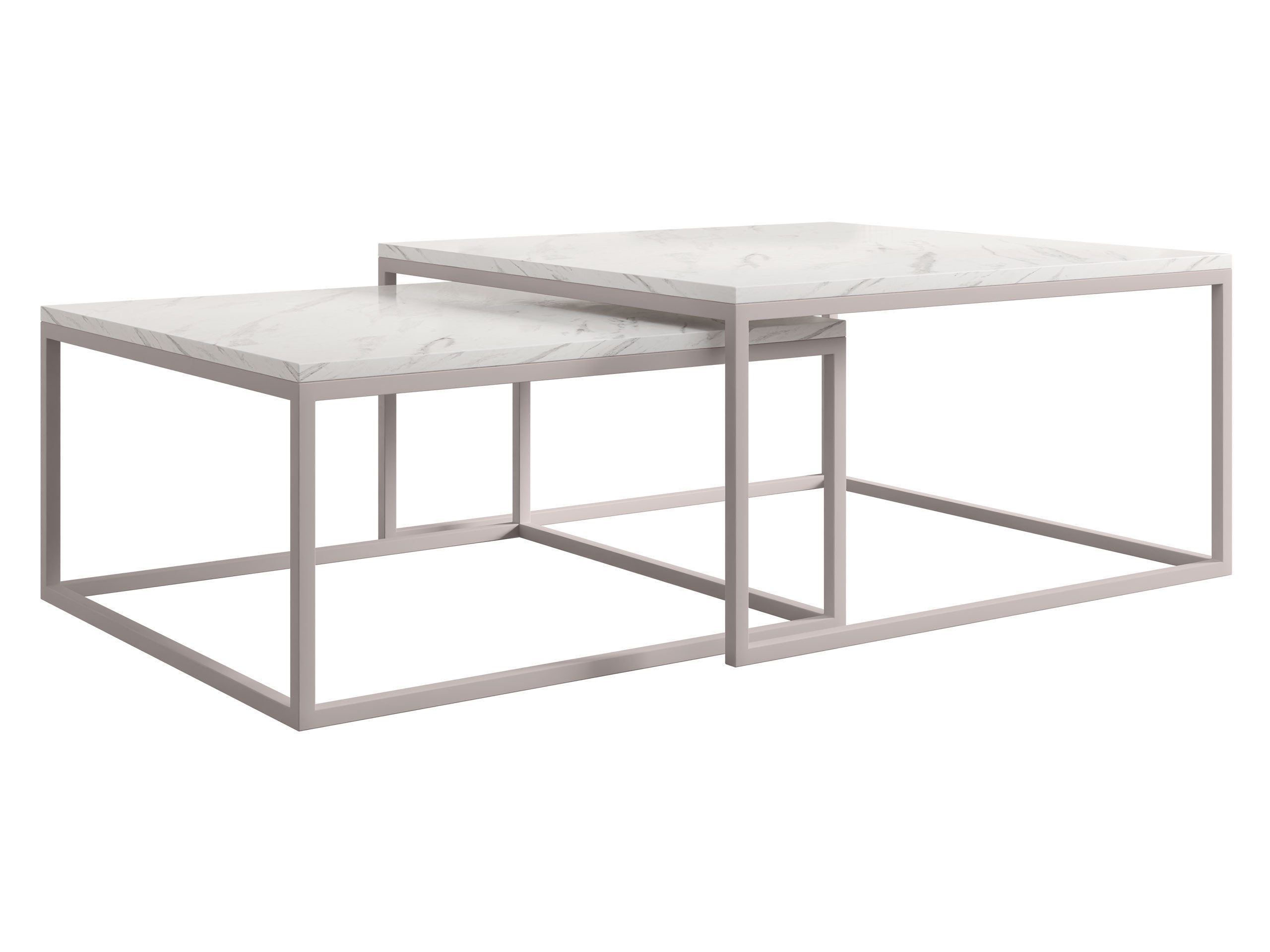 MIRJAN24 Couchtisch Dual Cashmere (2er-Set), Cashmere Vierkantrohrrahmen au günstig online kaufen